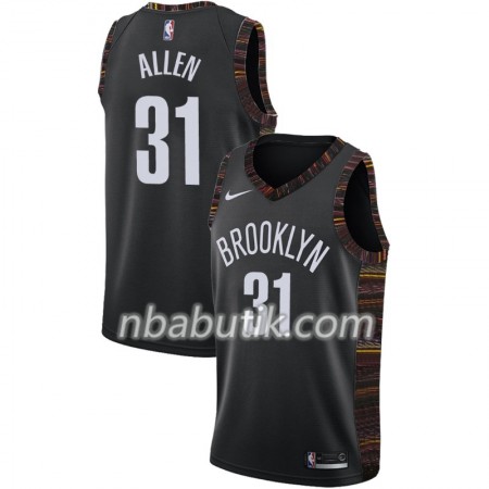 NBA Mænd Trøje Brooklyn Nets Jarrett Allen 31 2018-19 Nike City Edition Sort Swingman